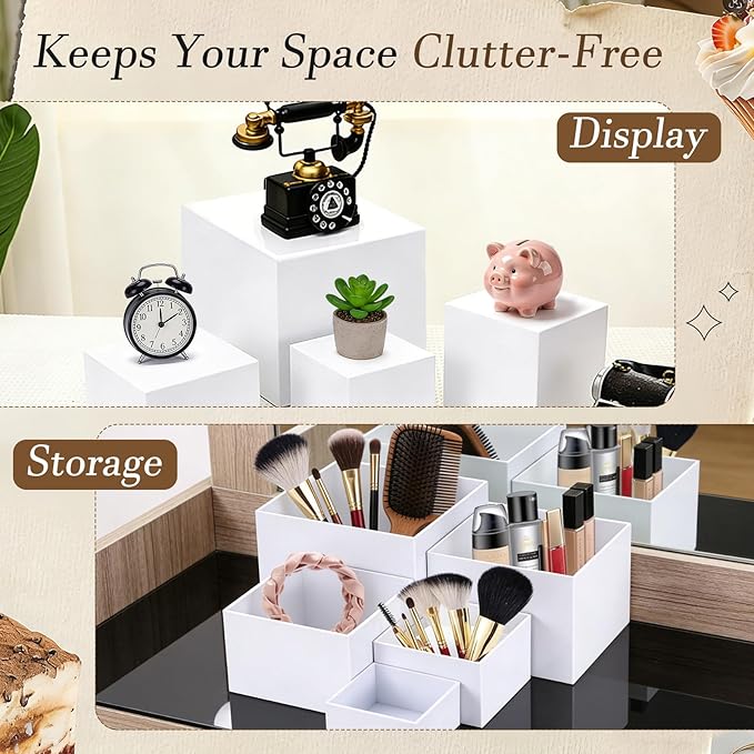 6 Pcs Buffet Risers, Display Stand Shelf
