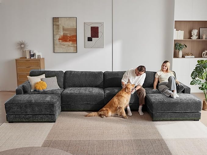 Vipbear 160" Oversized Modular Sectional Sofa, U Shaped Couch Set
