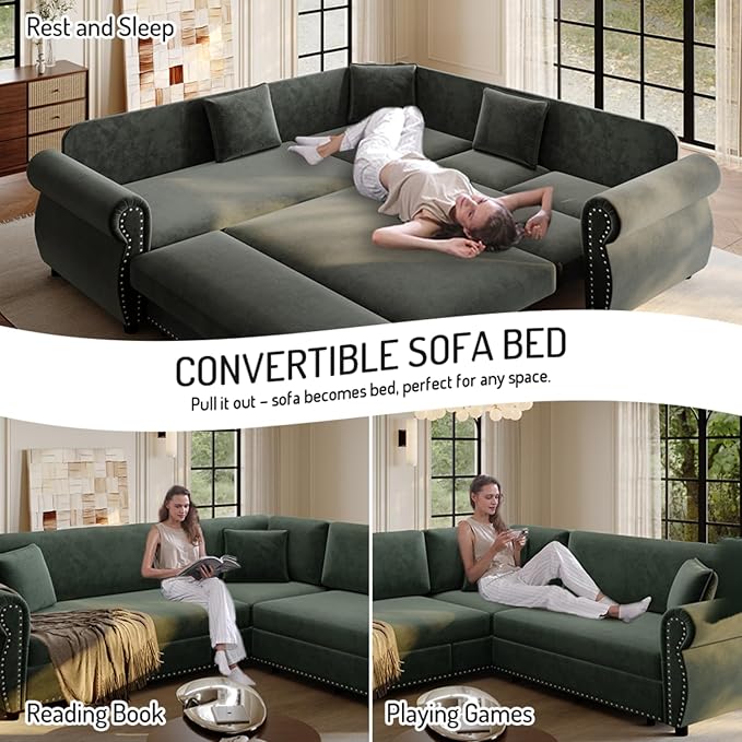 88.2" Sectional Sleeper Sofa