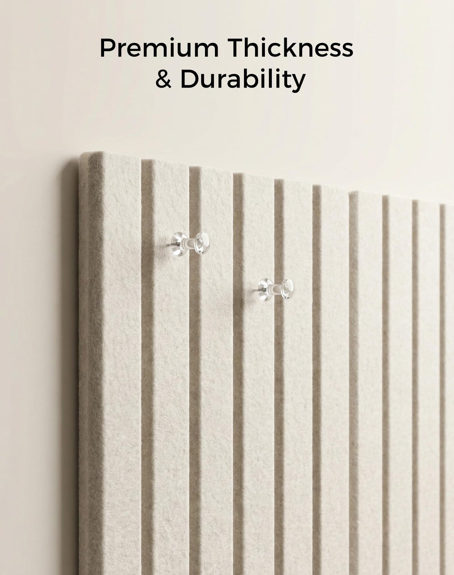 Aothia 12-Pack Felt Bulletin Board Tiles 48"x36", Modular Pin Board for Smooth Walls, Cork Board Alternative for Notes & Photos, 0.35" Thick, 70 Adhesive Tabs & 40 Pins, Oatmeal