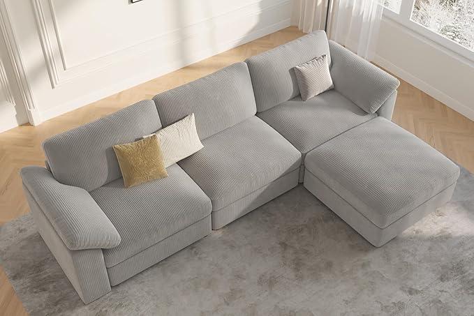 EASE MOOSE Oversized Sectional Modular Sofa, L Shape Sectional Couch Wide Deep