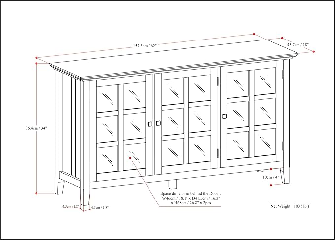 SIMPLIHOME Acadian Storage Cabinet