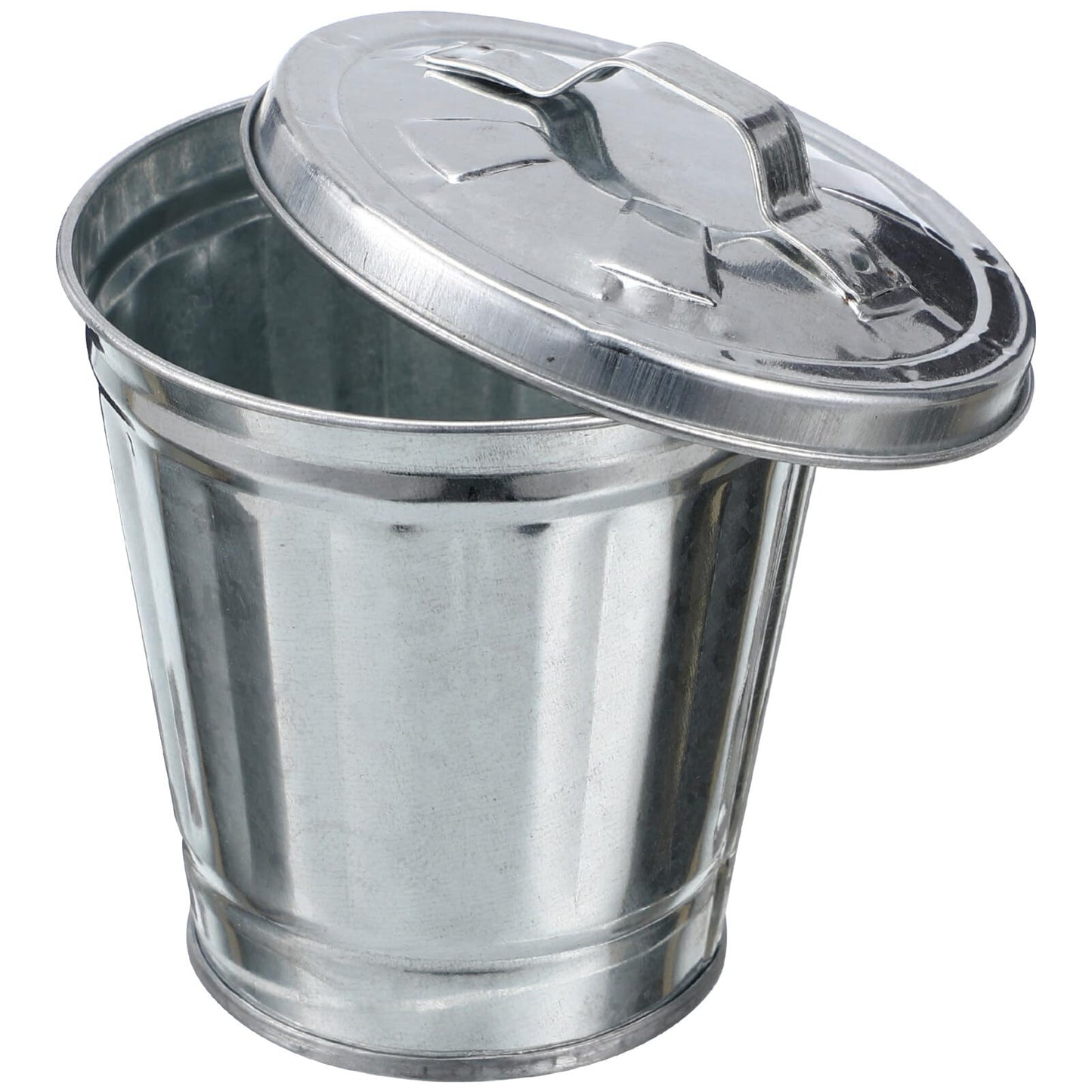 PRETYZOOM Mini Table Storage Jar Compact Desktop Trash can with Lid Small Metal Waste Container Multifunctional Flower Pot and Pen Holder for Home Office Dorm