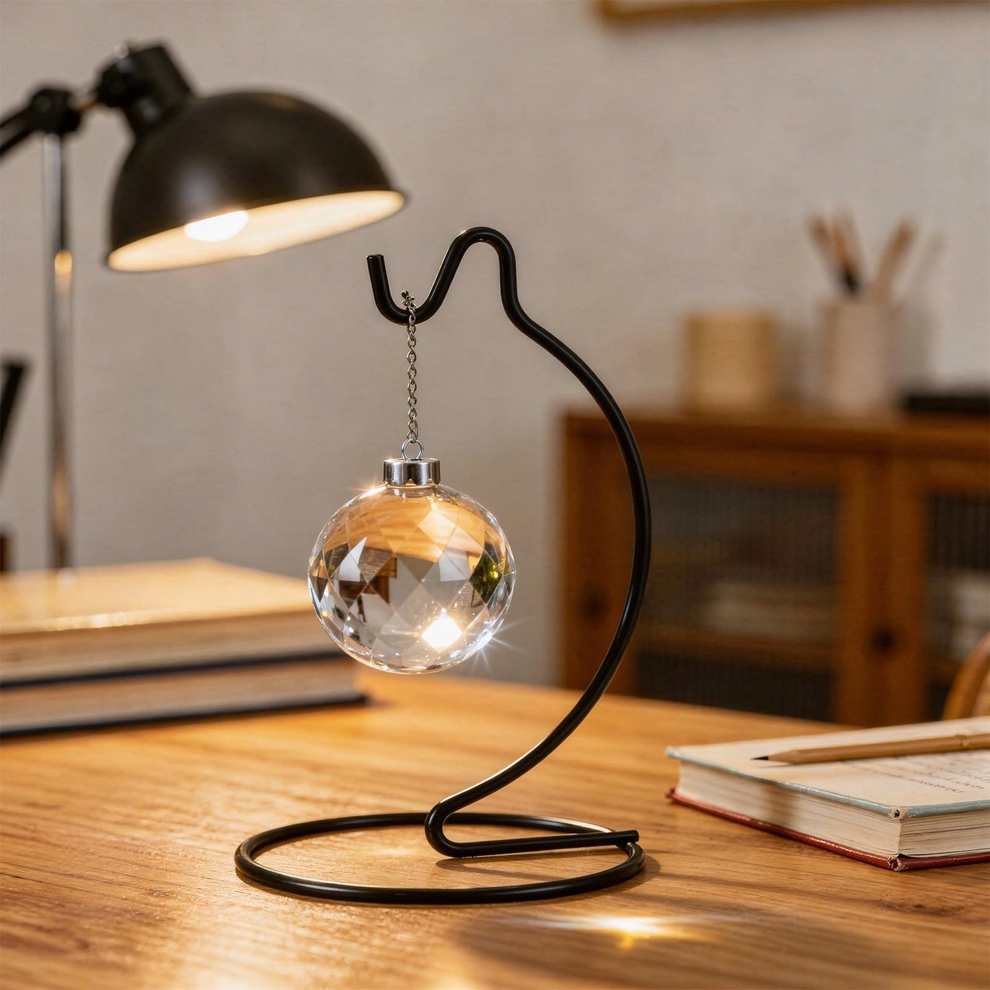 kenaeooe 20 Pcs Iron Ornament Display Stand, Hanging Holder for Glass Globe Terrarium Air Plant Witch Ball and Christmas Ornament Home Wedding Decoration, Black