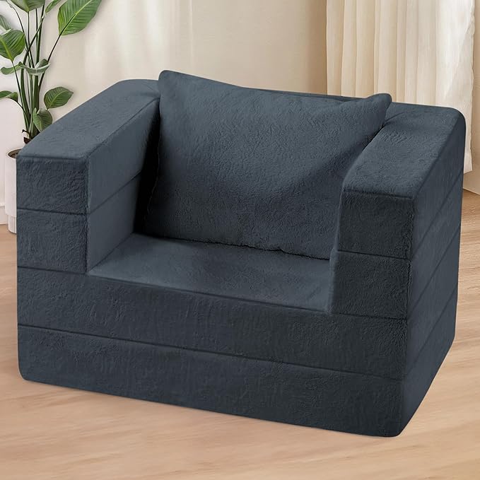 Futon Sofa Bed with Pillow, 3-in-1 Sleeper Sofa Bed with Removable Cover