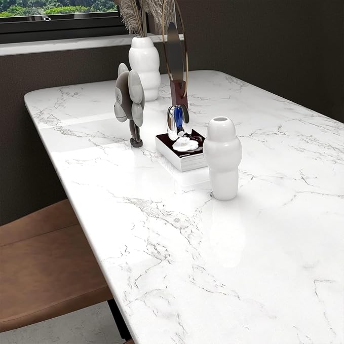 practicalWs Marble Paper Granite Gray/White Roll Kitchen Countertop Cabinet