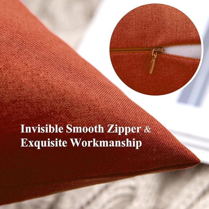 MIULEE Pack of 2 Decorative Outdoor Solid Waterproof Throw Pillow Covers Faux