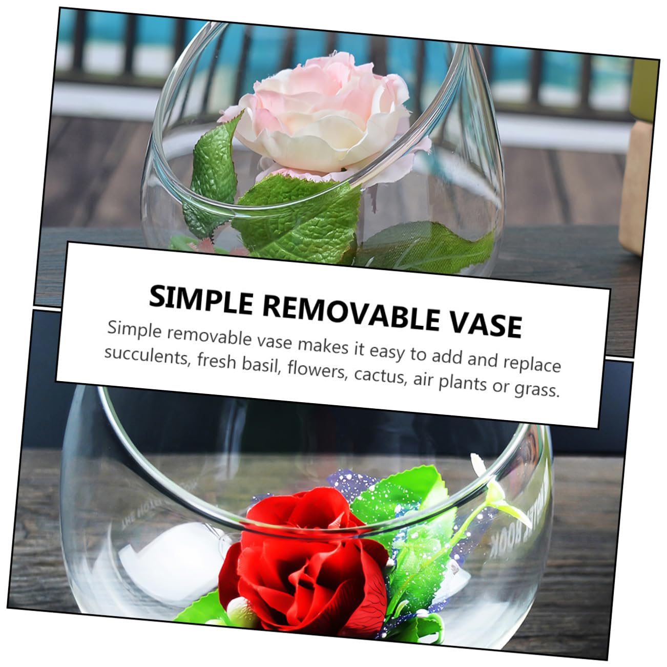 NUSITOU 3pcs Slant Cut Glass Ecological Bottles for Succulents Micro Landscape Terrarium Tabletop Decoration Glass Plant Ornaments for Home and Office