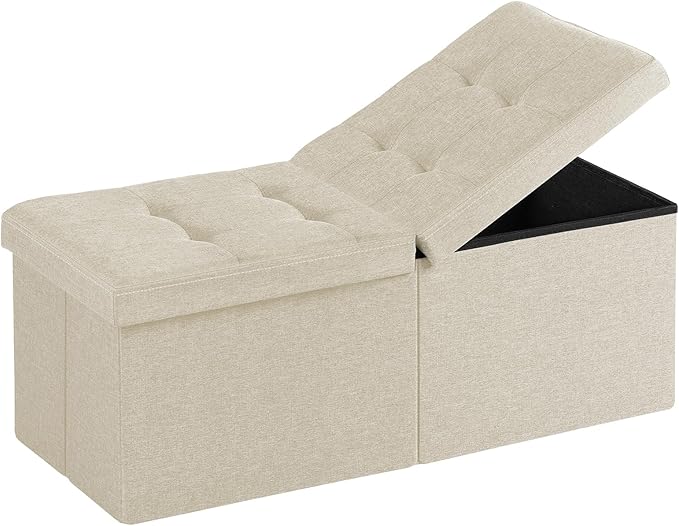 35-INCH Storage Ottoman Bench, Footrest