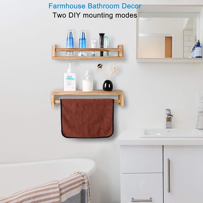 JORIKCHUO Nursery Book Shelves, Kitchen Spice Rack, or Rustic Wall Mounted