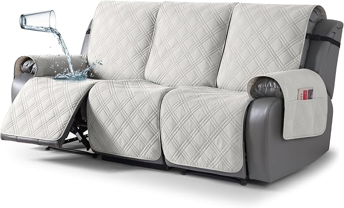 TAOCOCO 100% Waterproof Recliner Sofa Cover, Non Slip Split Couch Covers
