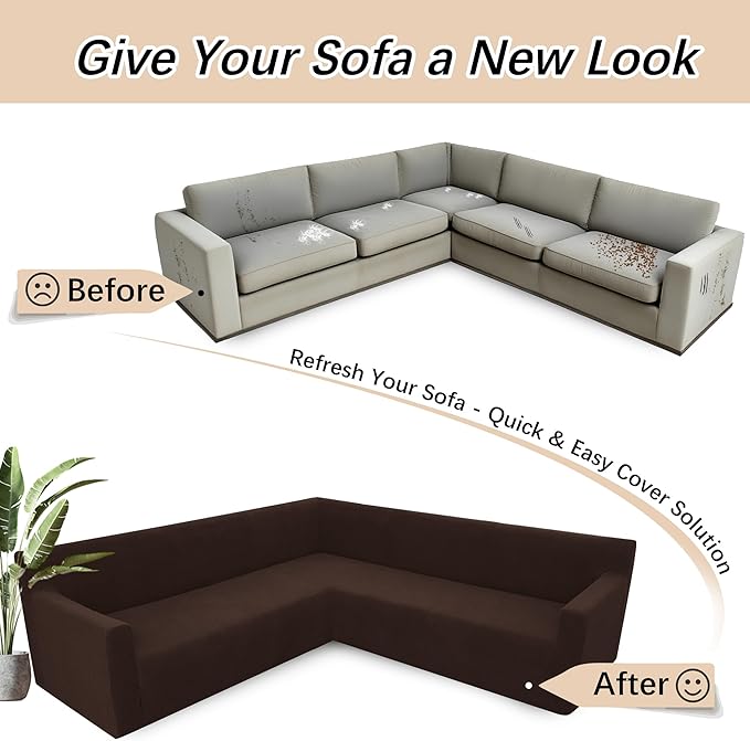 Arfntevss Stretch Sectional Couch Covers L Shaped Corner Sectional Sofa Cover