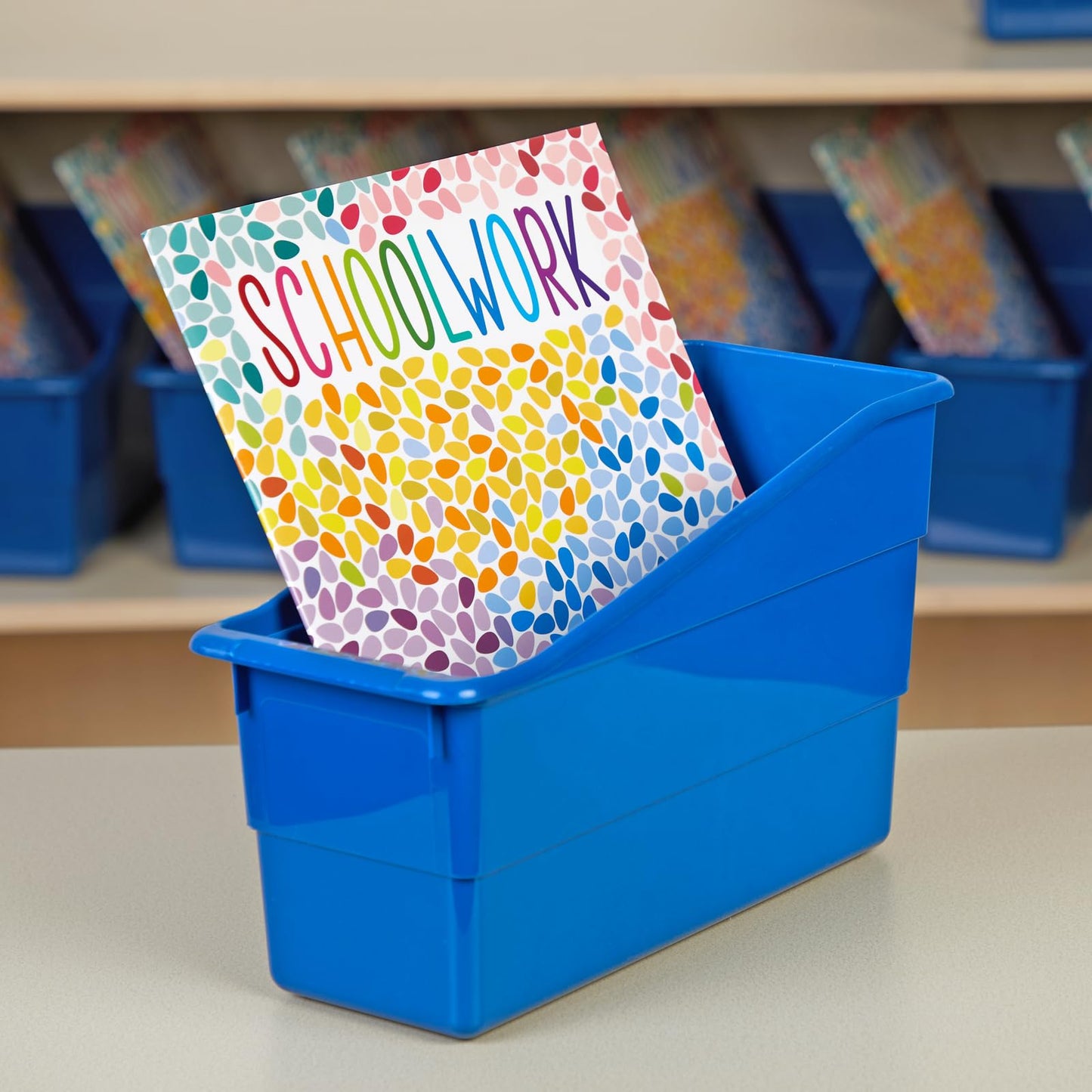 Really Good Stuff Durable Book and Binder Holders 12 Pack, Blue - Ideal for Narrow or Vertical Storage Needs - Book, Magazine, File Folder, and Binder Holders - Classroom Organization Made Easy