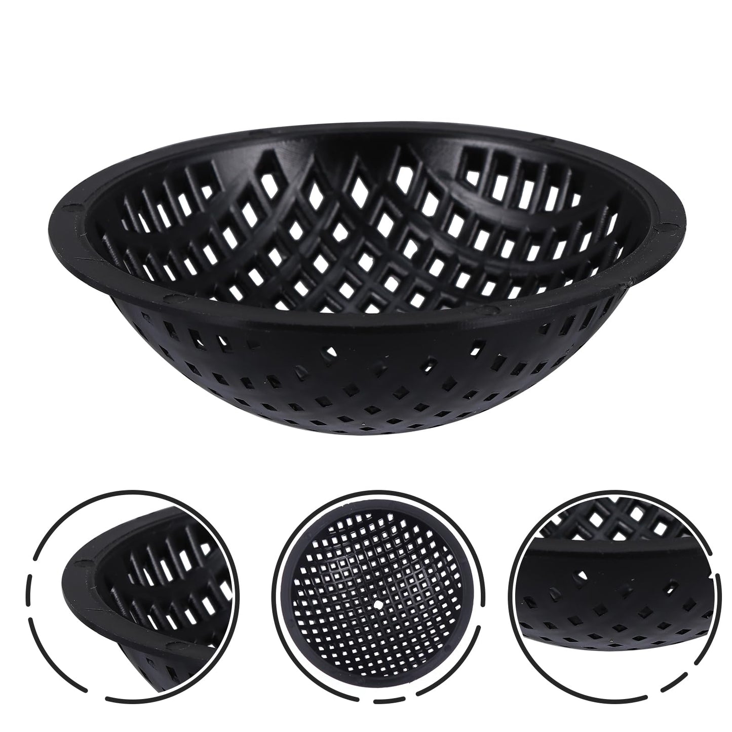 Yardwe 20 Pcs Bonsai Pot Bottom Mesh Pads, Black Plastic Drainage Screens, 2.95 Inch Round Grid Mats for Indoor and Outdoor Plant Pots, Prevent Soil Loss and Improve Air Circulation
