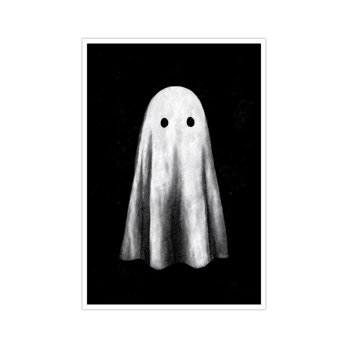 Halloween Canvas Wall Art Ghost Poster Black and White Print Gothic Dark Academia Wall Decor Halloween Decor Retro Spooky Aesthetic16x24in Unframed