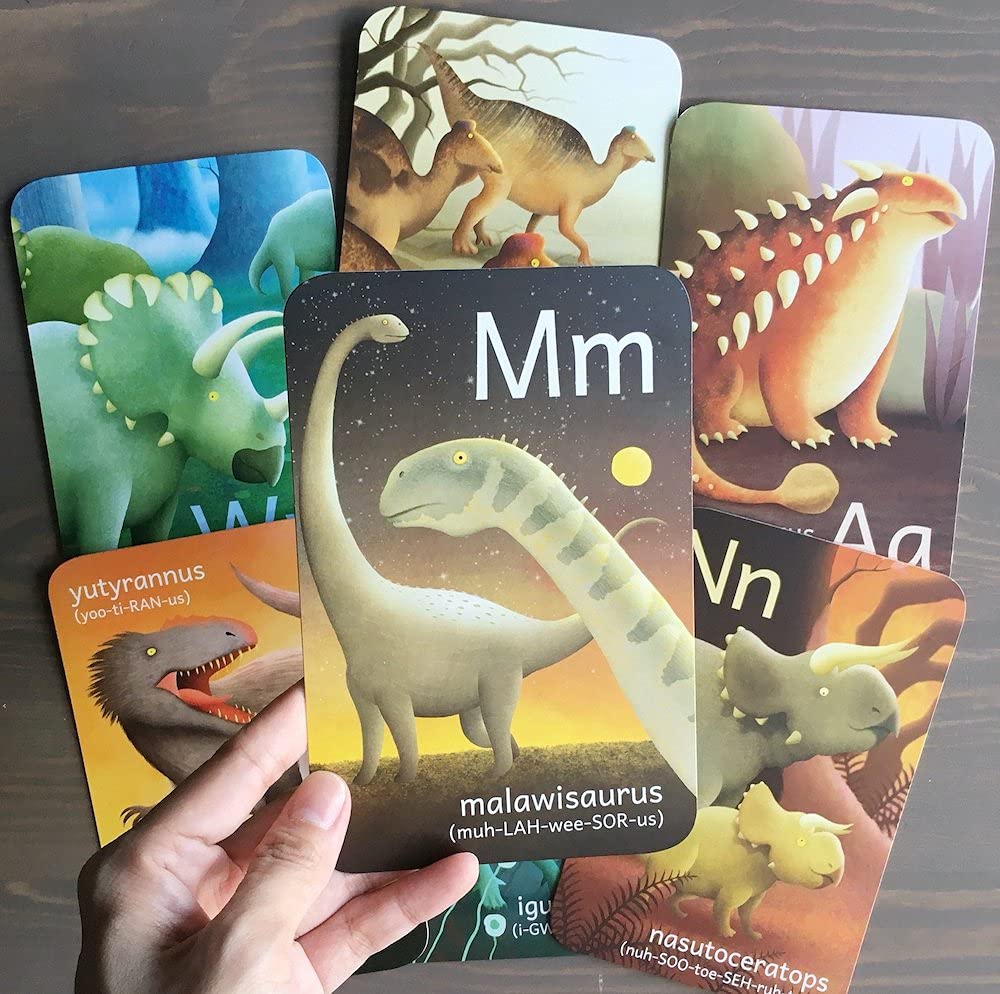 Tiny Worlds: Dinosaur ABC Flash Cards, Alphabet A to Z Dinosaurs flashcards for Kids 4-8 Years, Dinos Picture Learning Cards, Dino Flash Card for Pre-K, Children: Set of 26 FlashCards