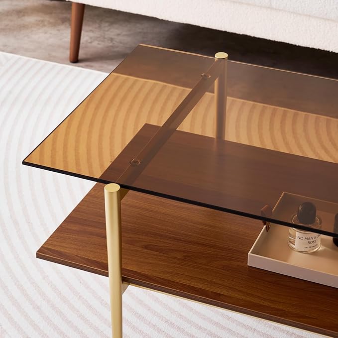 LumFurn Rectangle Coffee Table, Mid-Century Modern Design, L41 W21 x H17