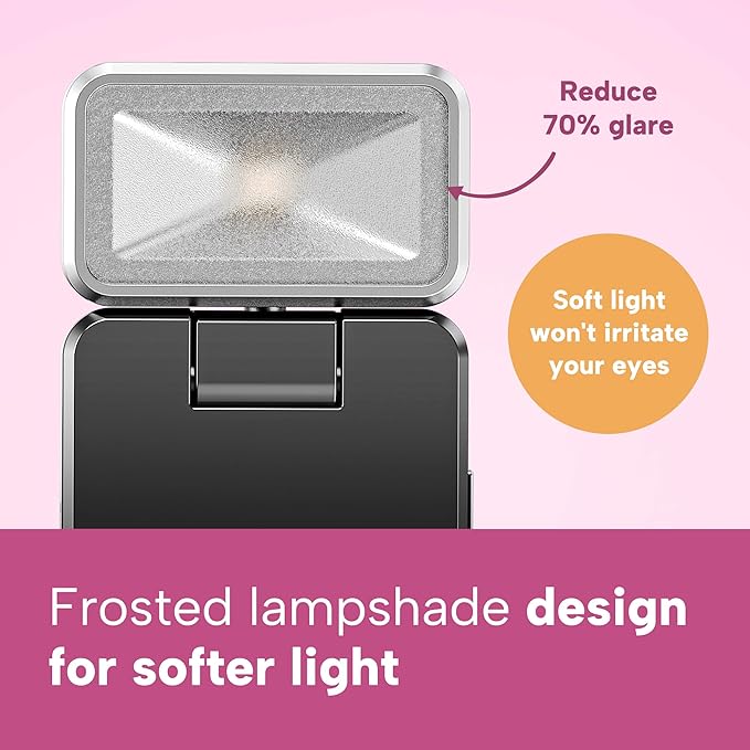 86lux Book Light, Rechargeable Reading Lights for Books in Bed, Ultralight Clip-on LED Bookmark Lamp with 3 Amber Colors & Stepless Dimming for Night Reading for Book Lovers, Kids, Hot Pink