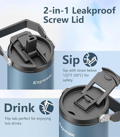 Kepwam Self-Heating Travel Mug 20oz, Temperature-Controlled Coffee Warmer Mug, Smart Travel Coffee Mug Keep Coffee Drinks Hot, Heated Mug Great for Driver Outdoor Fits Car Cup Holders