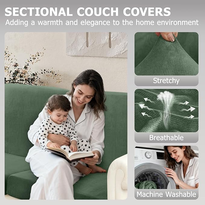 Arfntevss Velvet Sectional Couch Covers L Shape Couch Cushion Cover Slipcovers