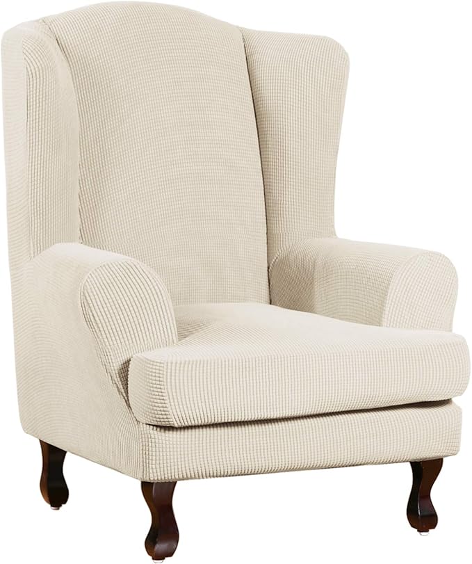 Turquoize Wingback Chair Covers 2 Piece Wing Chair Slipcover Stretch Slipcovers
