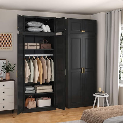 SteeLoong 15" Wall Storage Cabinet,Black Bathroom Wall Mounted Cabinet,Metal Armoire Wardrobe Closet Storage Cabinets for Basement,Livingroom Home Office