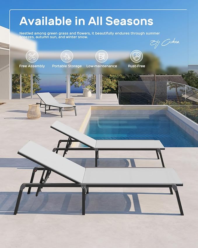Aluminum Chaise Lounge Ourdoor