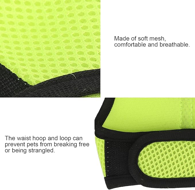 Small Dog Harness, Mesh Cloth Puppy Harness for Rabbits for Small Pets for Guinea Pigs(M, green)
