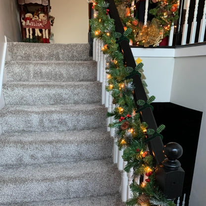 10PCS Garland Ties for Valentines Day Velvet 20 Inch Decorative Flexible Twist Ties for Xmas Holiday Light Banisters Stairways Railings Home Decoration Gift Wrapping (20 inches, Pack, 10)