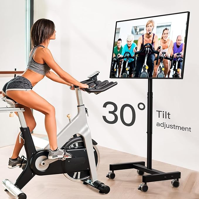 Perlegear Rolling TV Stand, Mobile TV Stand on Wheels