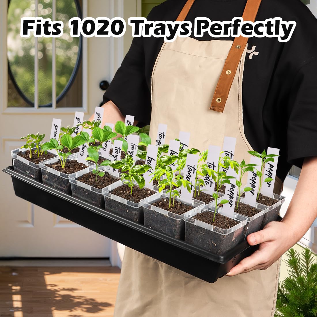 RooTrimmer 3.3 Inch Clear Nursery Pots with Drainage,90 Pack Square Seedling Pots with Plant Lables,Reusable Seed Starter Pots for Succulents Transplanting Herbs Flowers Tomato Windowsill Gardening