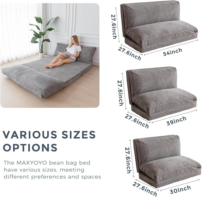 MAXYOYO Folding Sofa Bed, Floor Sofa Convertible Sleeper Chair