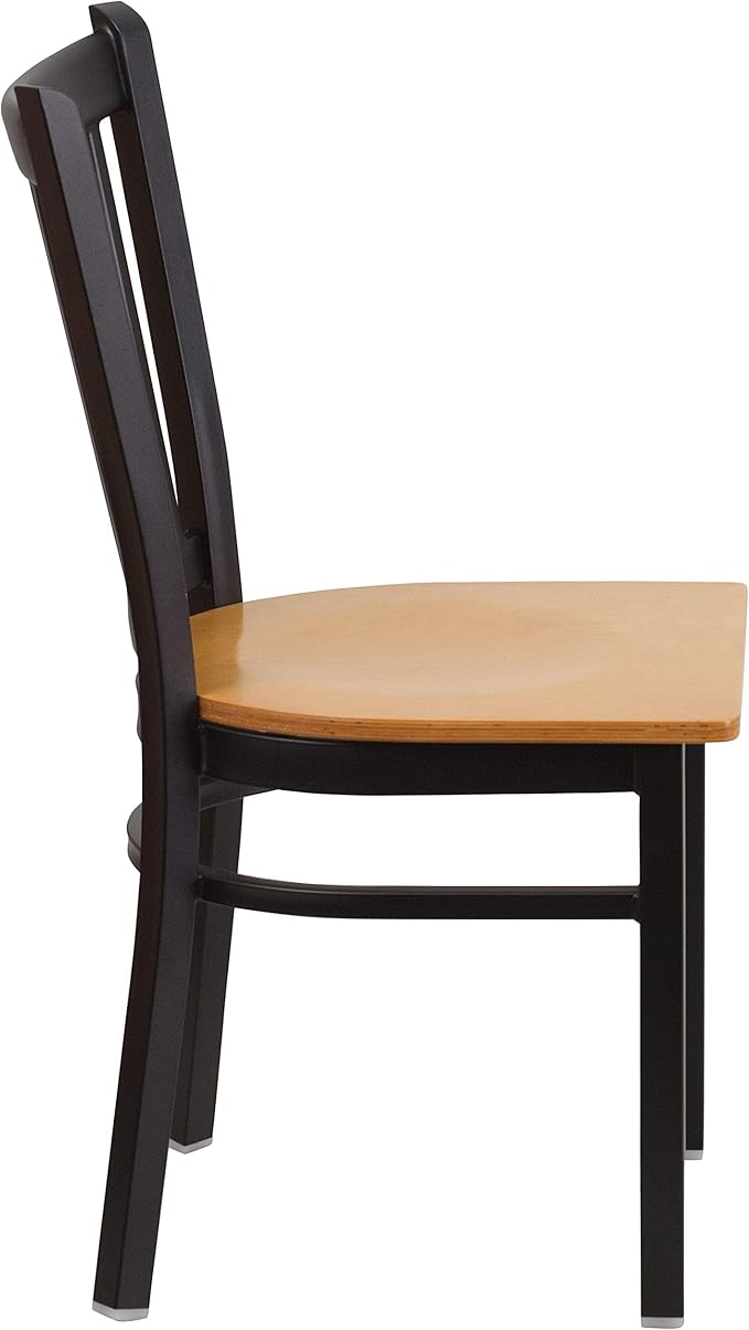 Flash Furniture HERCULES Series Black Vertical Back Metal Restaurant Chair