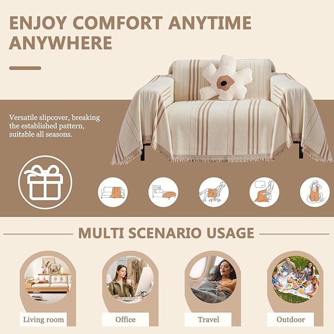 DREAMINGO Armchair Cover Washable Chenille Sofa Protector
