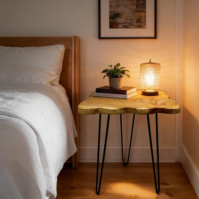 Natural Edge End Table, Live Edge Side Table