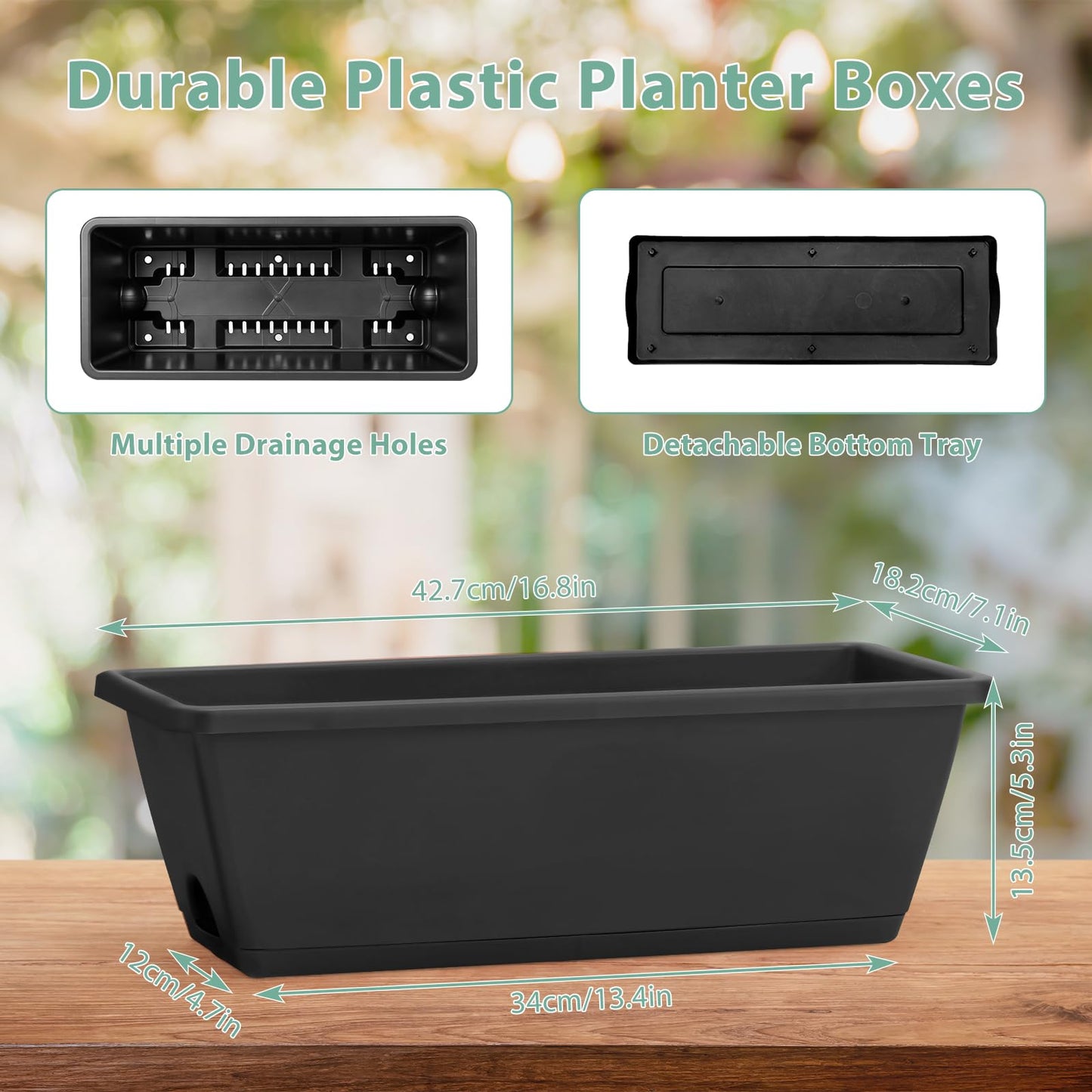 Sunexinlo 5-Tier Vertical Garden Planter with 7 Plant Boxes & Drainage Trays, Metal Freestanding Raised Bed for Herbs Flowers Vegetables, Indoor Outdoor for Patio Balcony Deck, Black