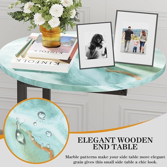 C Shaped End Side Table, Small Oval Couch Sofa Table