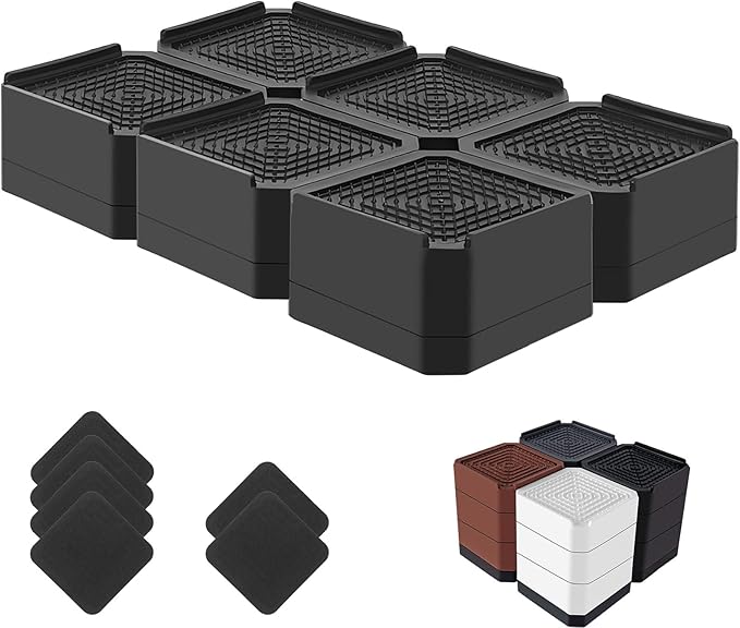 Bed Risers Heavy Duty, Adjustable Furniture Riser Blocks Lift 1.5, 4.3 inches