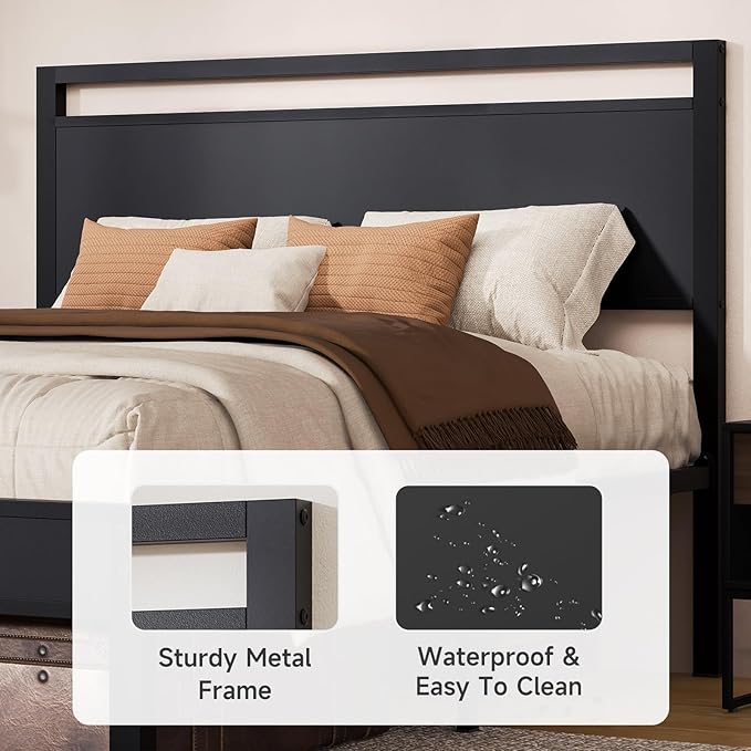 Z-hom Upgraded King Size Bed Frame, Heavy Duty Metal Sturdy King Bed Frame