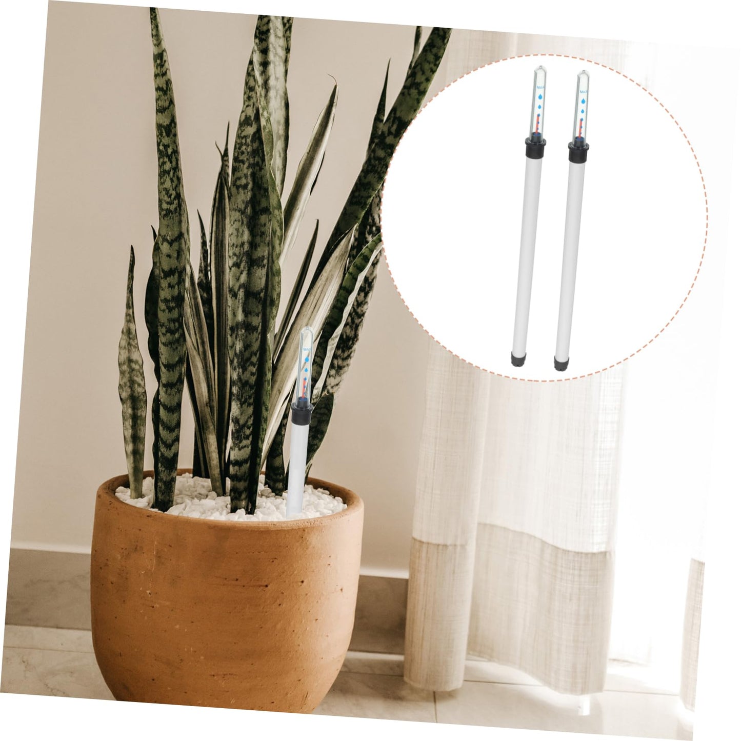Angoily 2pcs Water Level Indicator Gardening Water Level Meter Plant Buoy Flower Pot Water Gauge Moisture Meter House Plant Pots Water Moisture Tester Suite White Scale Plastic, 36.00X2.00X2.00CM