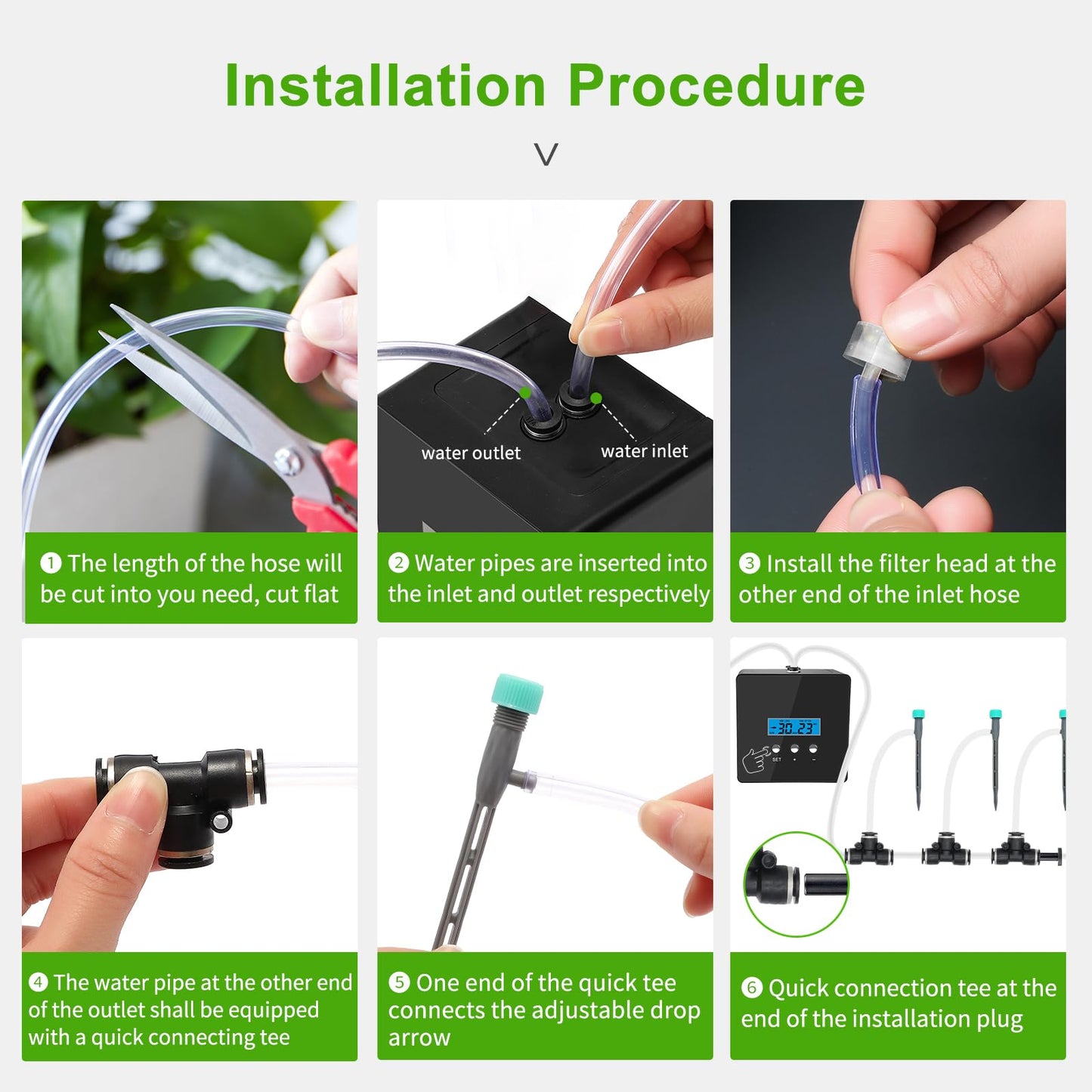 DAOTAILI Automatic Watering System for Potted Plants - 10-Pot Indoor Plant Waterer with Timer, Leak-Proof Design & USB-C/Battery Power