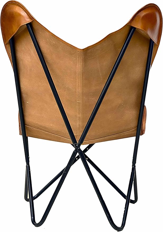 cuero Handmade Living Room Buffalo Leather Chair, Home-Decor, Butterfly Chair