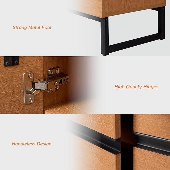 WAMPAT Modern TV Stand for 26-40 Inch TVs, Wood Entertainment Center