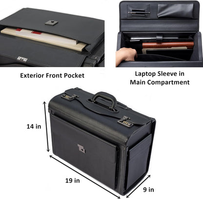 HAMMER ANVIL 19 Wheeled Briefcase Rolling Case Sales Sample Pilot Lawyer Attache