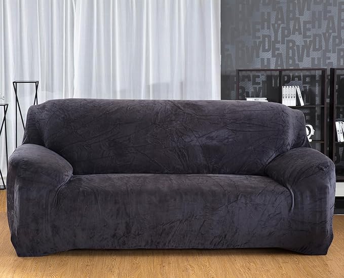 vctops 1-Piece Velvet Plush Stretch Sofa Slipcover