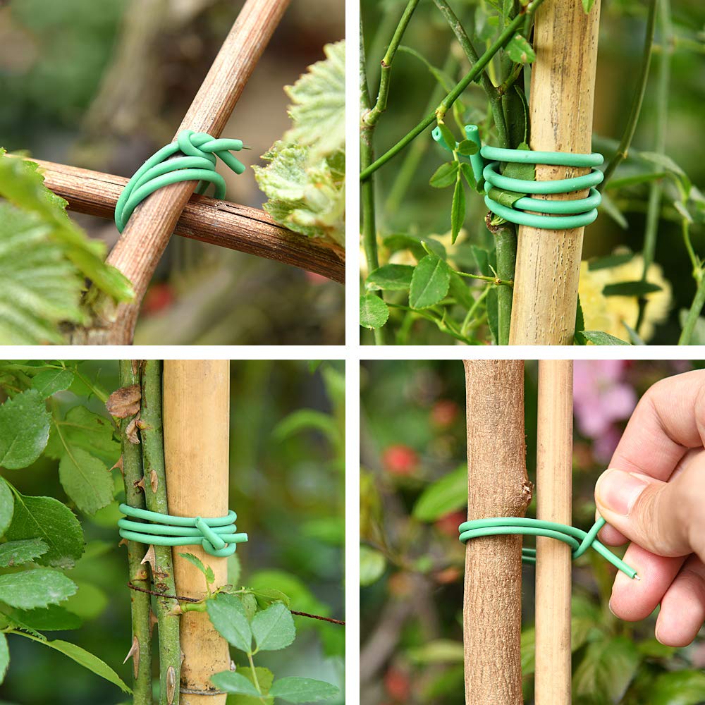 PGarden-EZ Green Soft Twist Tie Tomato Plant Tie TPR Garden Supply, for Supporting Plants and Home Organizing (328 feet/100 Meters)