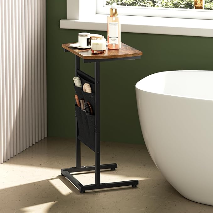 HOOBRO C Shaped End Table, 28.3" Side Table