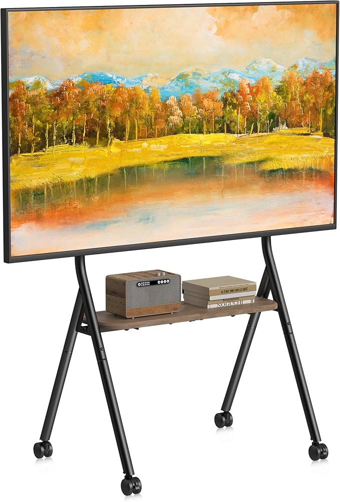 XINLEI Easel Rolling TV Stand for 32-80 Inch TV up to 121lbs, Mobile Portable
