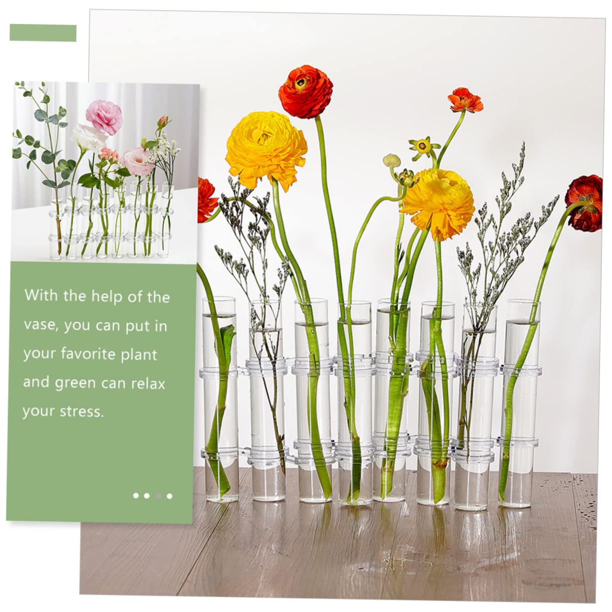 Happyyami Test Tube Glass Vase Set for Hydroponics Propagation Vases for Indoor Plants Decorative Glass Terrarium Planting Kit Home and Office Decor