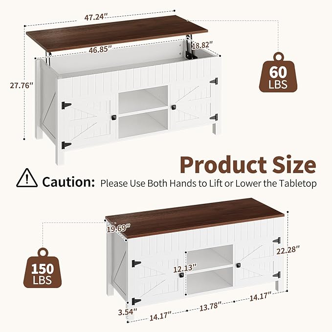 47.3“ Lift Top Coffee Table